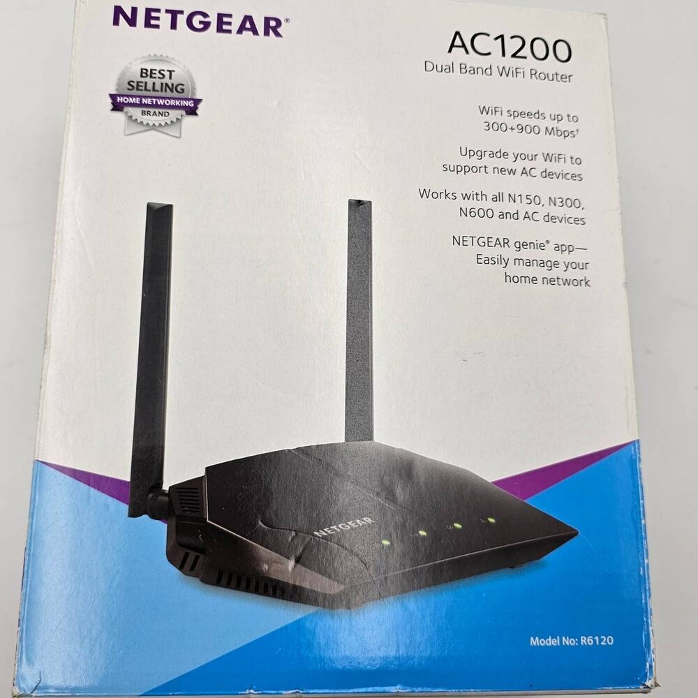 Netgear AC1200 WiFi 5 Wireless Router 1200Mbps 20 Devices R6120 Tested WORKS